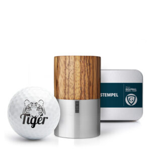 Geschenkbox Golfballstempel AG25 "Zebrano" mit Gutschein