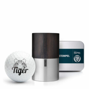 Geschenkbox Golfballstempel AG25 "Walnuss" mit Gutschein